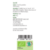 Etikett eines Cistus BIO‑Produkts mit grüner Aufschrift ‚Cistus BIO‘, Zutatenliste, Gebrauchsanweisung und Bio‑Siegeln; darunter ein Barcode und Kontaktdaten des Herstellers.