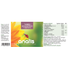 Produktetikett des Nahrungsergänzungsmittels ‚anatis Lutein + Zeaxanthin+Vitamin E‘ auf grün‑gelbem Hintergrund, mit dem Markenlogo ‚anatis‘, einem kleinen Marienkäfer und einer stilisierten Blüte; rechts Nährwert‑ und Inhaltsstoffangaben sowie Einnahmeempfehlung, Gesamtinhalt 90 Kapseln.