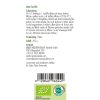 Rückseite eines Produktetiketts ‚Mate Tee BIO‘ mit grüner Überschrift, Zubereitungshinweisen in deutscher Sprache, Angaben zur Verpackung (Papier), Inhalt (250 g) und Vertrieb durch ANATIS NATURPRODUKTE, darunter ein Strichcode und zwei Bio‑Zertifizierungssymbole (EU‑Bio‑Logo und Austria Bio Garantie).