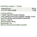 Produktetikett einer Dose Buntnessel 90 Kapseln von anatis Naturprodukte: weiße Verpackung mit grünem Text. Auf dem Etikett sind Inhaltsstoffe pro Tagesdosis (500 mg Buntnessel-Extrakt mit 10 % Coleus forskohlii), Einnahmeempfehlung ‚2 × täglich 1 Kapsel mit Flüssigkeit einnehmen‘ und Zutaten (Buntnessel-Extrakt, Curcumawurzel-Pulver, Kapselhülle) in klarer Schrift zu sehen.