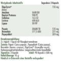 Verpackung des Nahrungsergänzungsmittels anatis Naturprodukte Enzyme, 90 Kapseln: weiße Dose mit grün‑gelbem Etikett, auf dem der Produktname ‚Enzyme‘ und die Anzahl ‚90 Kapseln‘ zu lesen sind; Nahrungsergänzung mit pflanzlichen Verdauungsenzymen wie Bromelain und Papain.